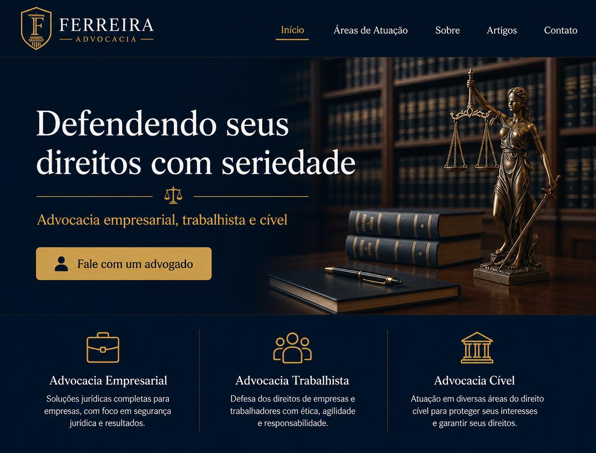 Mockup do projeto conceito Almeida & Costa — Escritório de advocacia